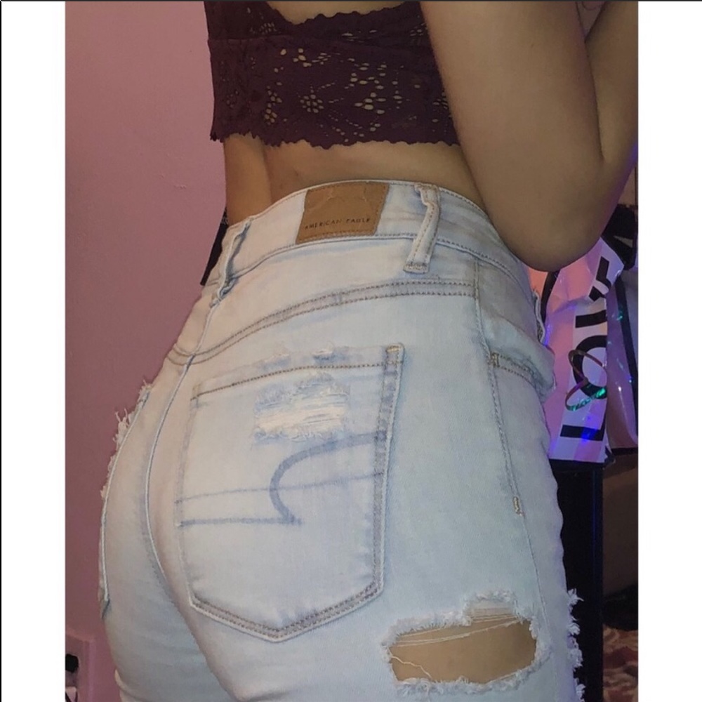 High waisted cropped jeans